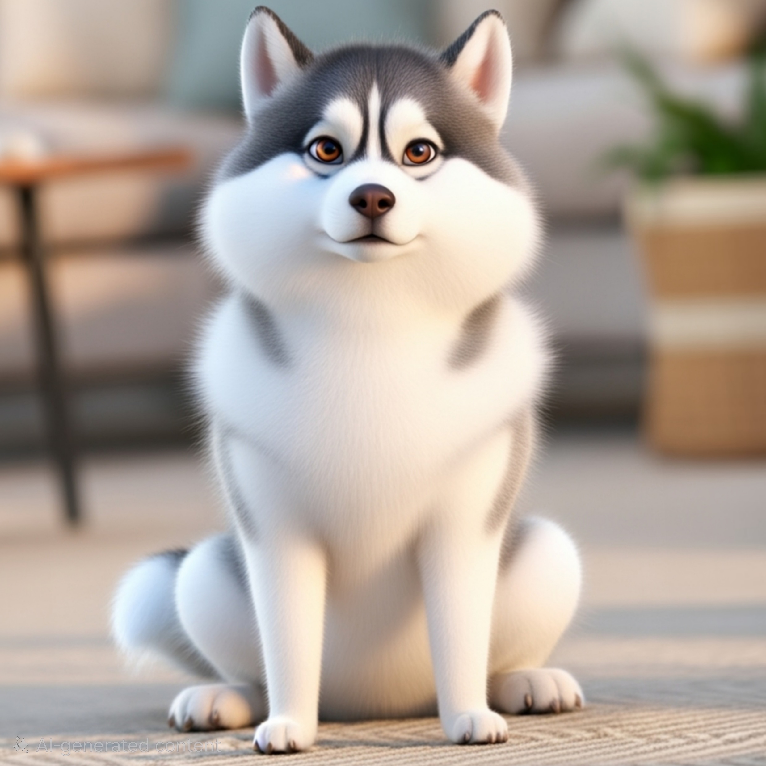 Portrait of Jordan Harrison's fluffy husky, Luna