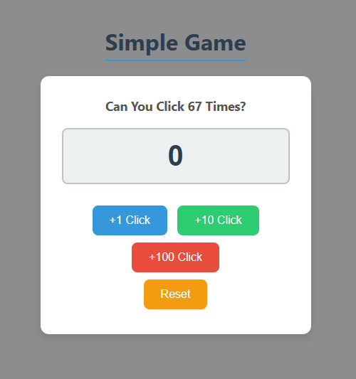 Screenshot of the simple game project.