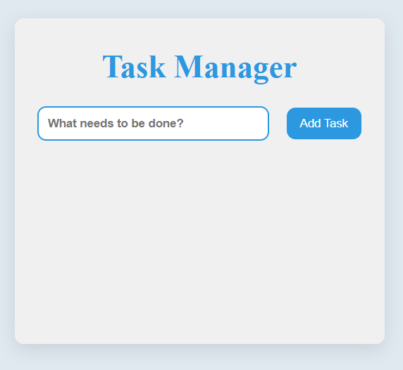 Screenshot of the to-do list project.